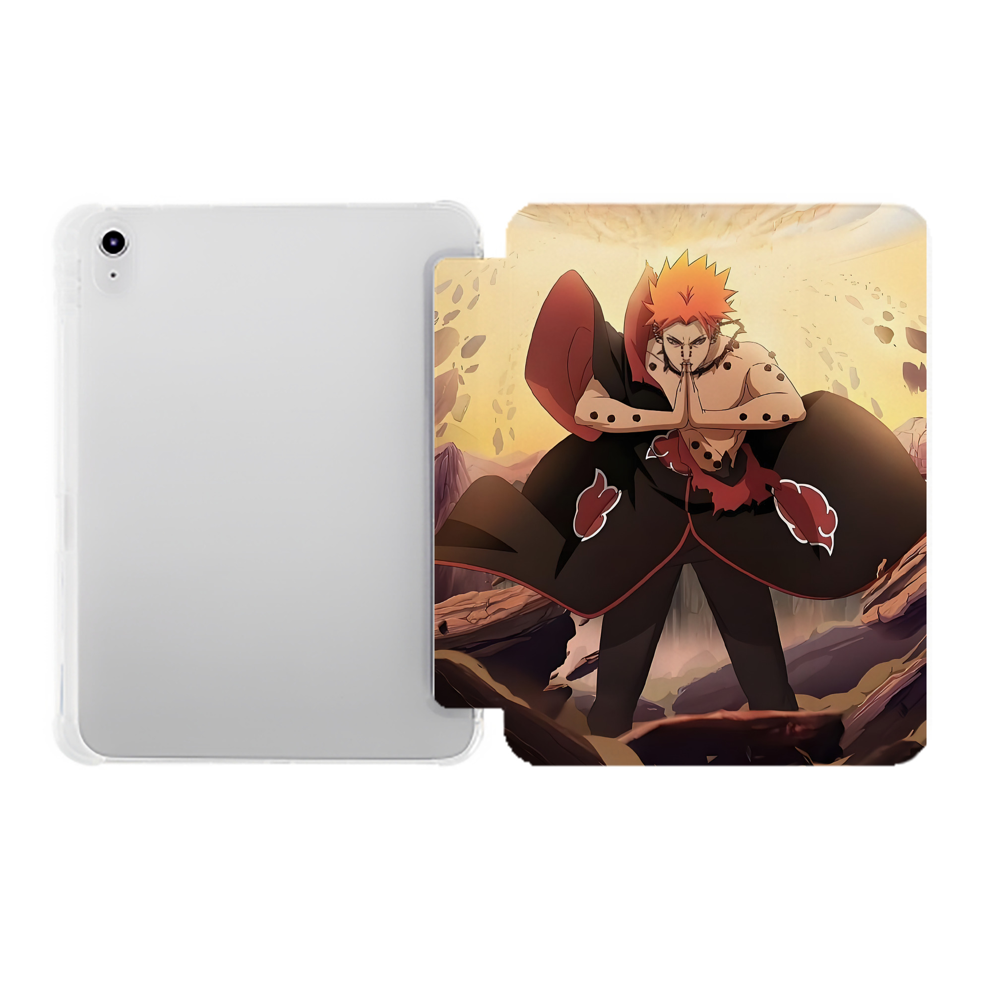 （画像用） NARUTO -ナルト- NARUTO -ナルト- 疾風伝 IPad ケース ペン収納付き 三つ折りスタンド PUレザー×シリコン 対応機種9.5/10.5/10.9インチ